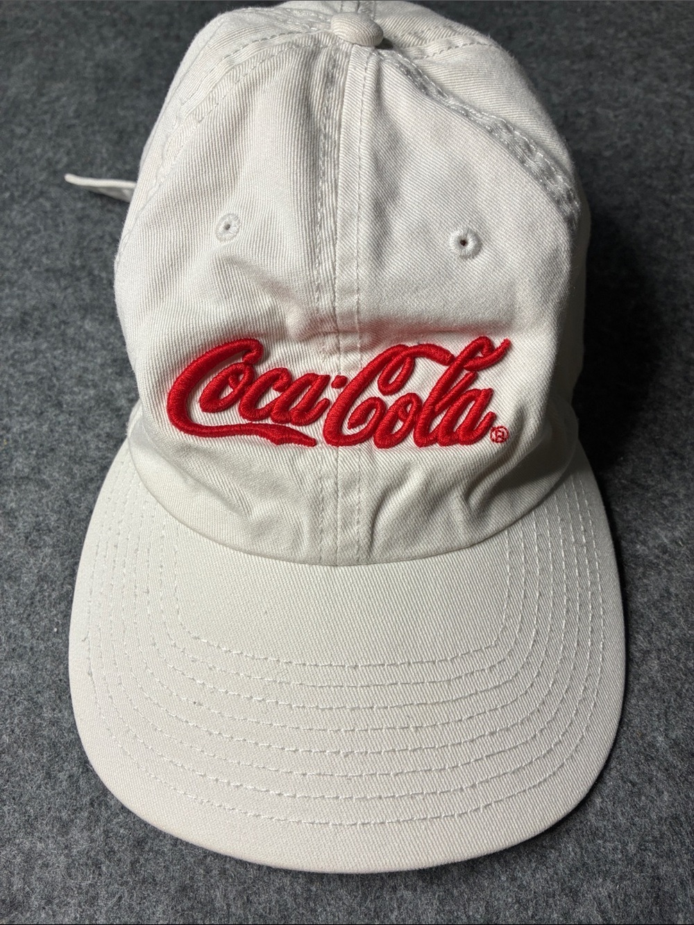 Coca-Cola White Cap with Red Script Logo